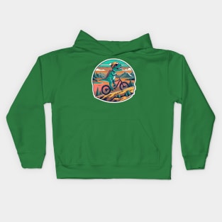 T-Rex Mountain Biking Adventure Kids Hoodie